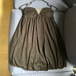 Strapless black peplum dress